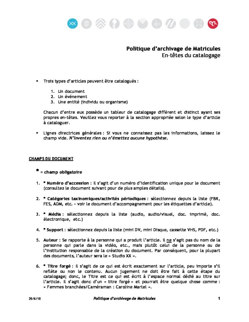 Vignette du document PDF « Politique d'archivage Matricules »